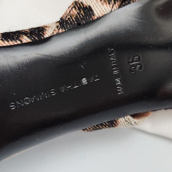 💐Tabitha Simmons Canvas Slingback Leopard Print twill Shoes Sz 36/6 - Picture 4 of 8
